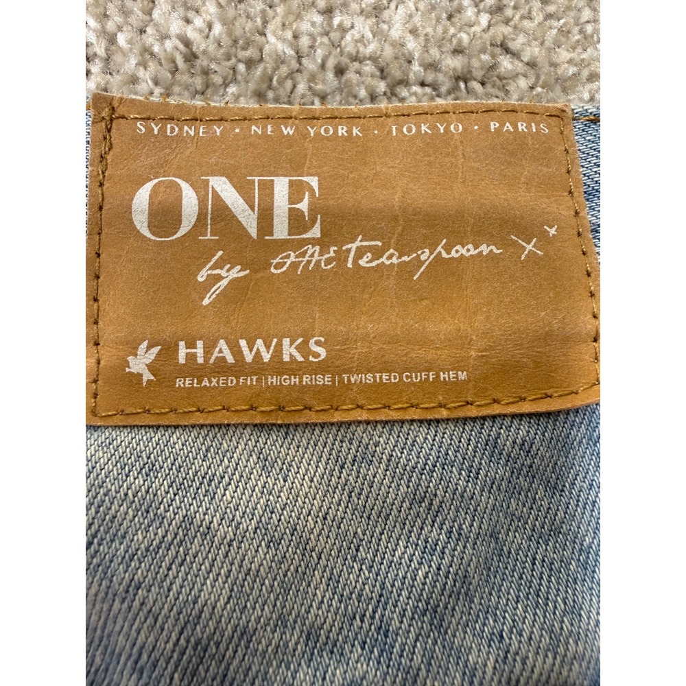 One Teaspoon Hawks High Rise Distressed Denim Shorts Light Wash Blue Size 26 - Picture 8 of 11